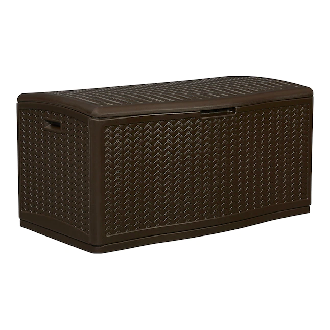 Suncast 52.75-in L x 29-in 124-Gallon Java Plastic Deck Box