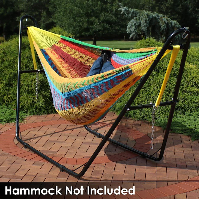 Sunnydaze Decor 550-Pound Capacity Universal Multi-Use Heavy-Duty Steel Hammock Stand 2 Person Fits Hammocks 9 to 14 -ft Long Black - Image 8