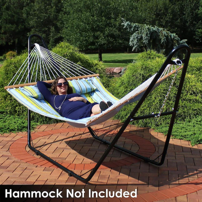 Sunnydaze Decor 550-Pound Capacity Universal Multi-Use Heavy-Duty Steel Hammock Stand 2 Person Fits Hammocks 9 to 14 -ft Long Black - Image 9
