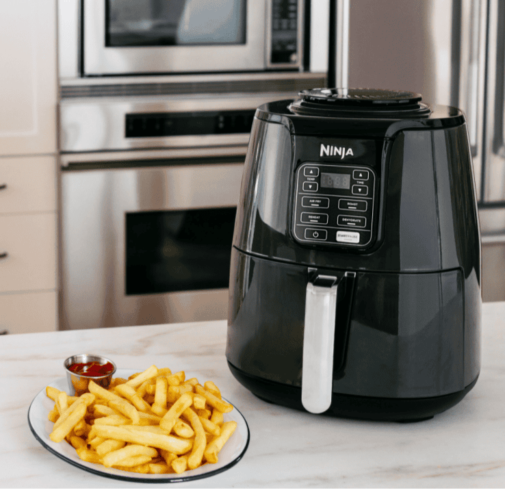 NINJA AF101 4 Qt. Electric Black Air Fryer with Recipe Book