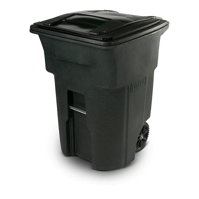 Toter 96-Gallon Greenstone Plastic Wheeled Trash Can with Lid