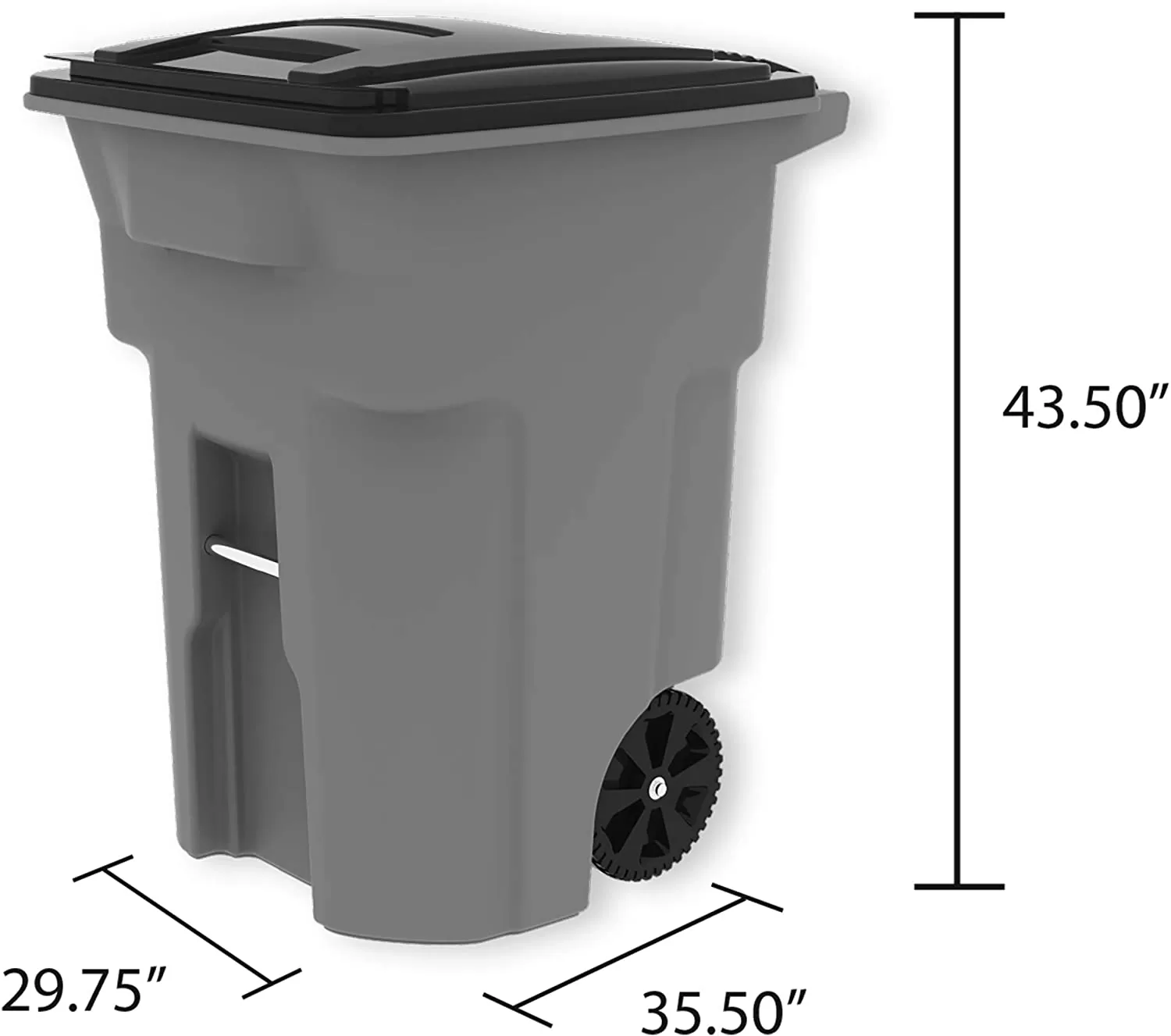 Toter 96-Gallon Greenstone Plastic Wheeled Trash Can with Lid - Image 4