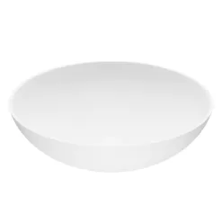 VIGO VG04015 Matte Stone Lotus Composite Round Vessel Bathroom Sink, White