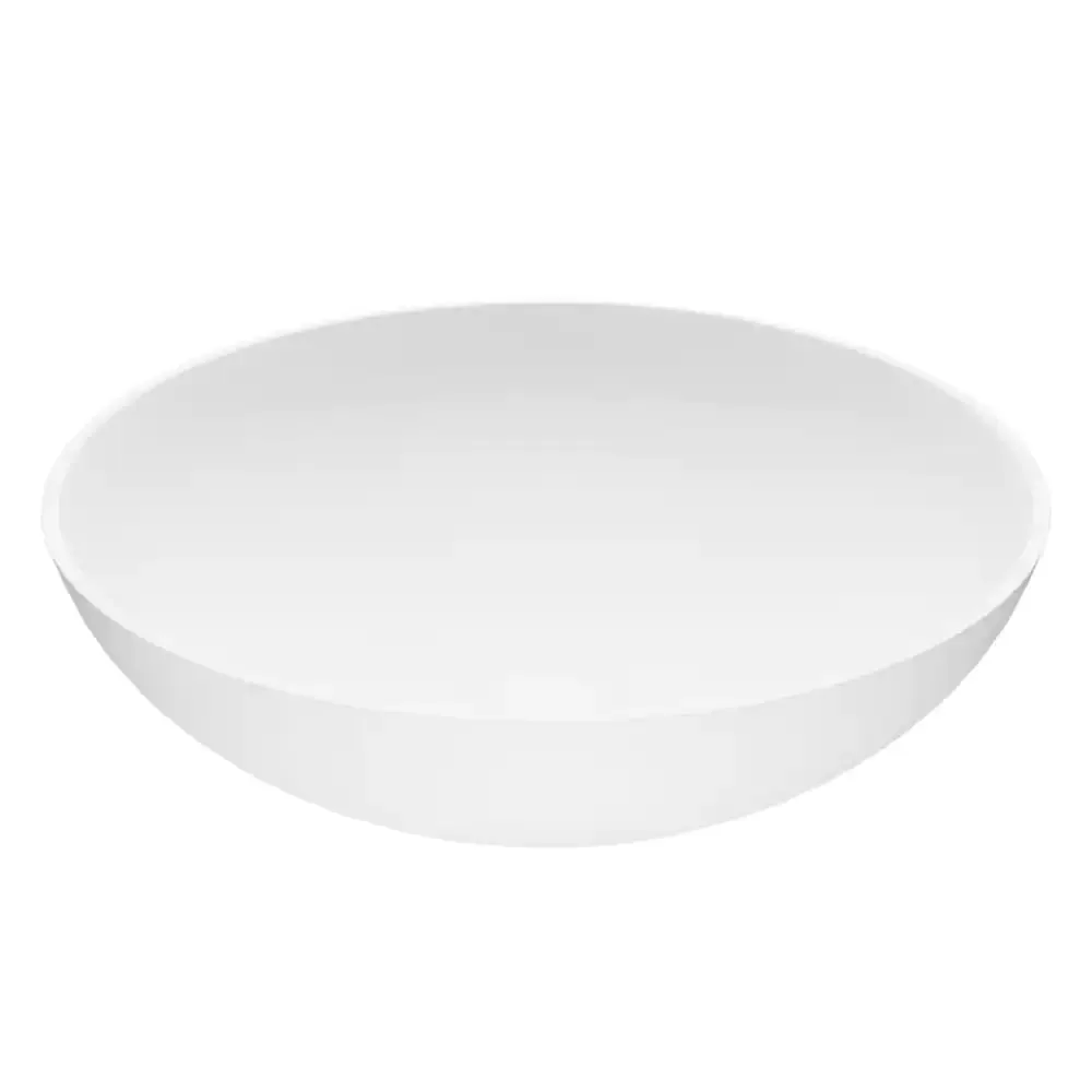 VIGO VG04015 Matte Stone Lotus Composite Round Vessel Bathroom Sink, White