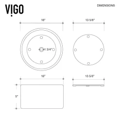 VIGO VG04016 Matte Stone Anvil Composite Round Vessel Bathroom Sink in White