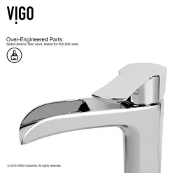 VIGO VGT1073 Glass Rectangular Vessel Bathroom Sink in Turquoise Blue, Chrome