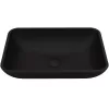 VIGO VGT1428 Matte Shell Sottile Glass Rectangular Vessel Bathroom Sink in Black