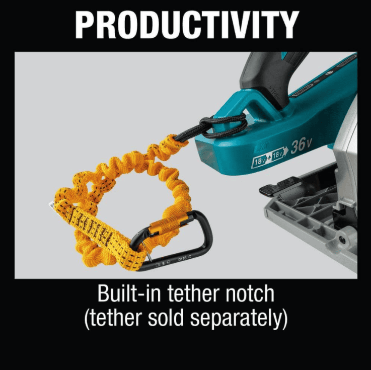 Makita XSH08Z 18-Volt X2 LXT Lithium-Ion (36-Volt) 7-1/4 in. Brushless Cordless Circular Saw Guide Rail Compatible Base (Tool-Only)