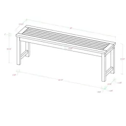 Walker Edison Furniture Company Boardwalk Dark Brown Acacia Wood Outdoor Bench