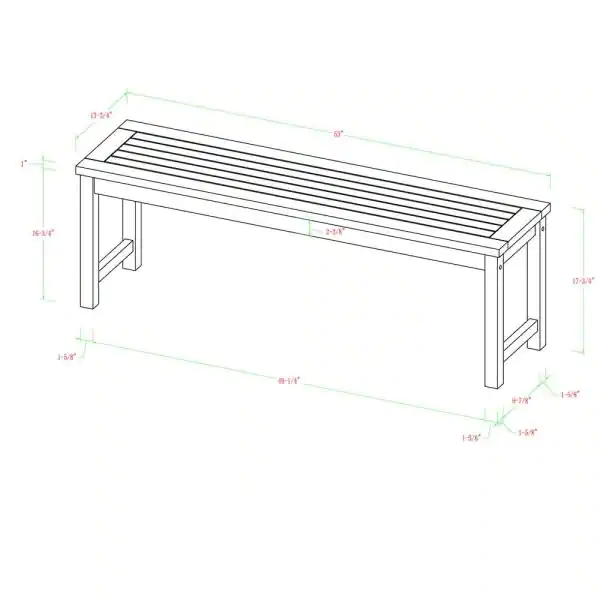 Walker Edison Furniture Company Boardwalk Dark Brown Acacia Wood Outdoor Bench