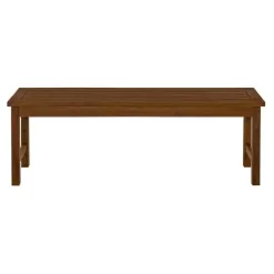 Walker Edison Furniture Company Boardwalk Dark Brown Acacia Wood Outdoor Bench