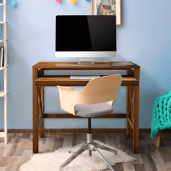 X-Design Warm Brown Folding Desk with Pull-Out