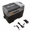 E-Kooler Bluetooth Battery-Powered Portable Iceless Travel Cooler with Wheels & Sliding Handle (40 Liter, Gray)