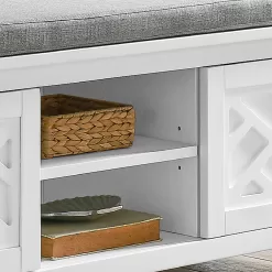 Alaterre Coventry Storage Bench, Dove Gray and White