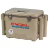 Engel 19 Quart Fishing Rod Holder Attachment Insulated Dry Box Ice Cooler, Tan