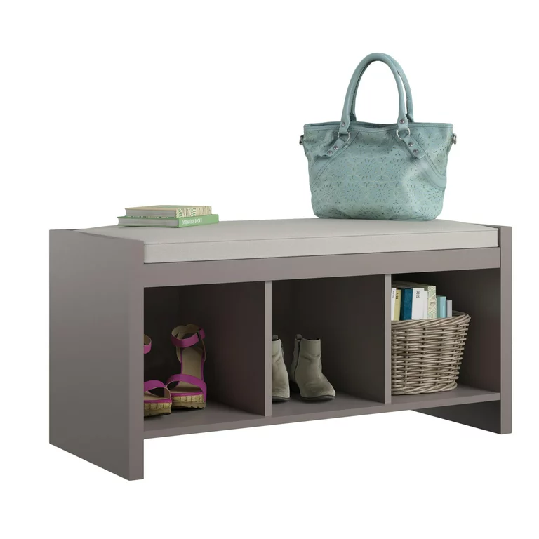 Ameriwood Home Collingwood Entryway Storage Bench with Cushion, Taupe - Image 8