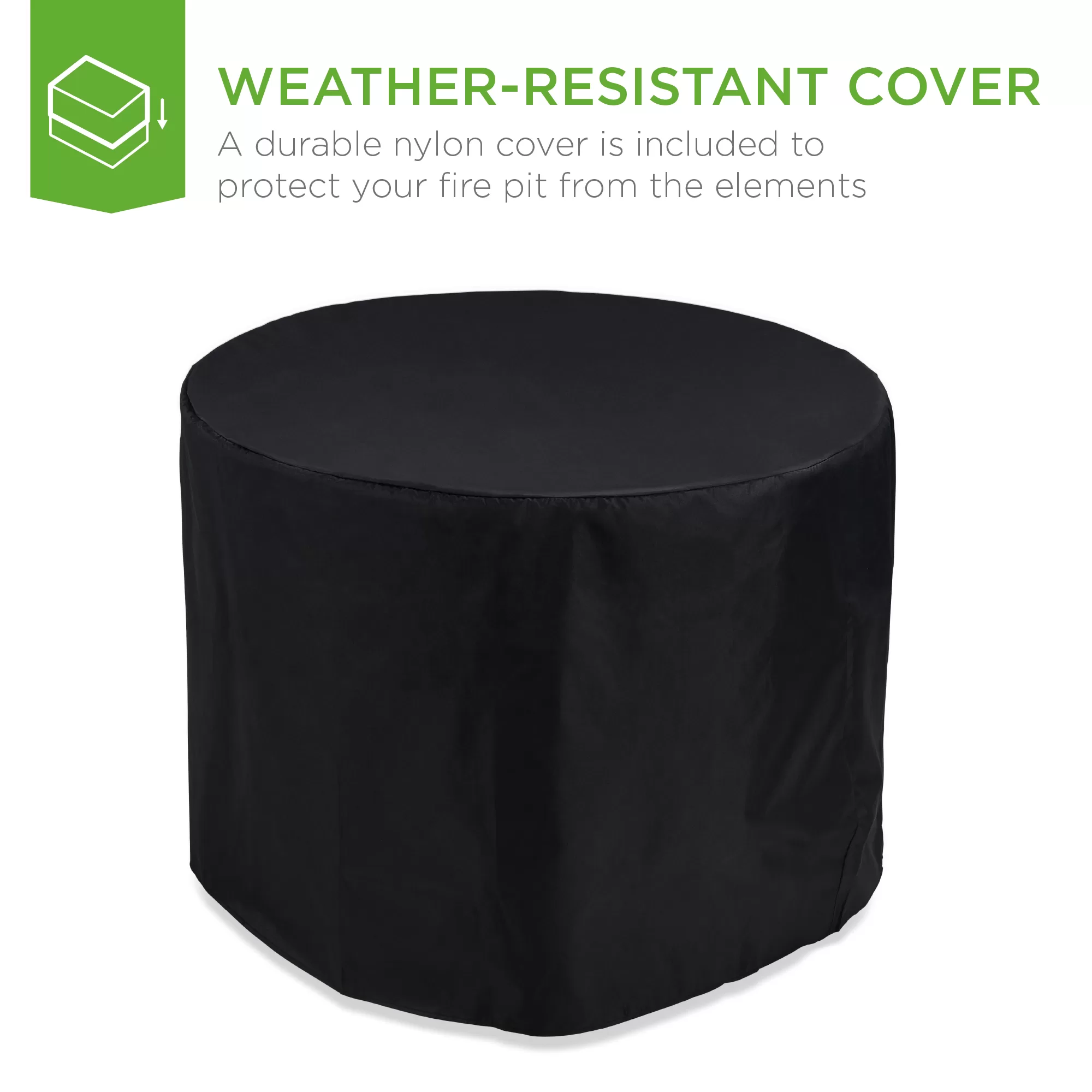 Best Choice Products 32in Round Gas Fire Pit Table, 50,000 BTU Outdoor Wicker Patio Propane Firepit w/ Cover - Brown