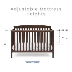 Delta Children Hanover 6-in-1 Convertible Baby Crib, Walnut Espresso