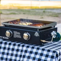 Pit Boss 2 Burner Portable Gas Griddle, Lightweight and portable Cast Iron Griddle