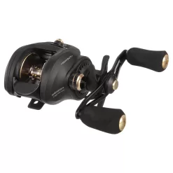 Quantum Smoke HD Baitcast Fishing Reel, Size 200 Reel, Right-Hand Retrieve, Continuous Anti-Reverse Clutch, Large EVA Handle Knobs, 7.3:1 Gear Ratio, Black