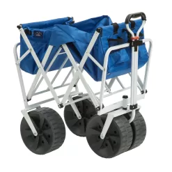 Mac Sports Collapsible Folding All Terrain Outdoor Beach Utility Wagon Cart, Blue