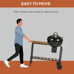 Outsunny Charcoal BBQ Grill on Wheels 21