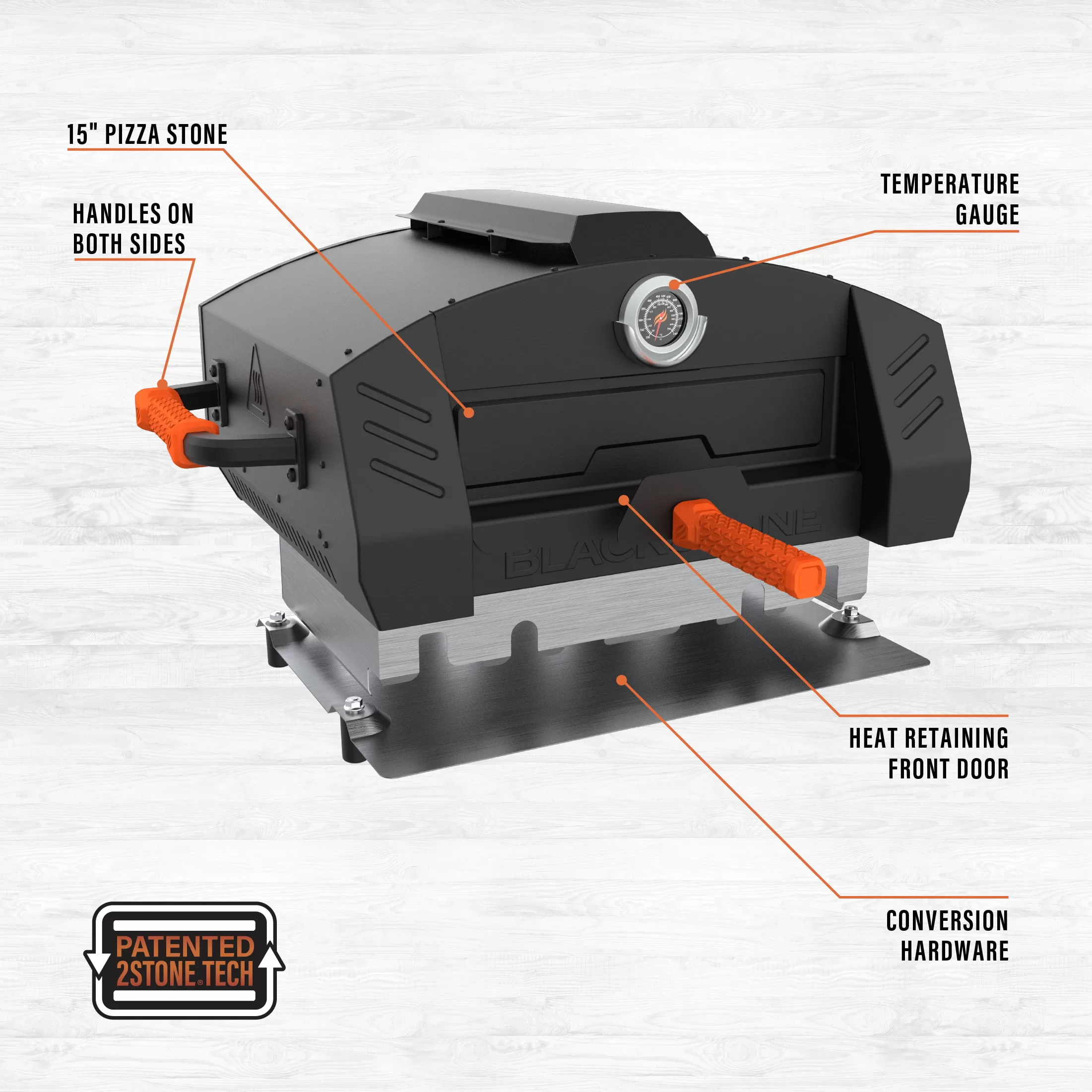 Blackstone Steel Outdoor Pizza Oven Add on – Fits 22” Tabletop Models