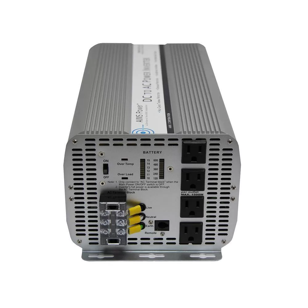 AIMS POWER 5,000-Watt Modified Sine Inverter 12-Volt DC to 120-Volt