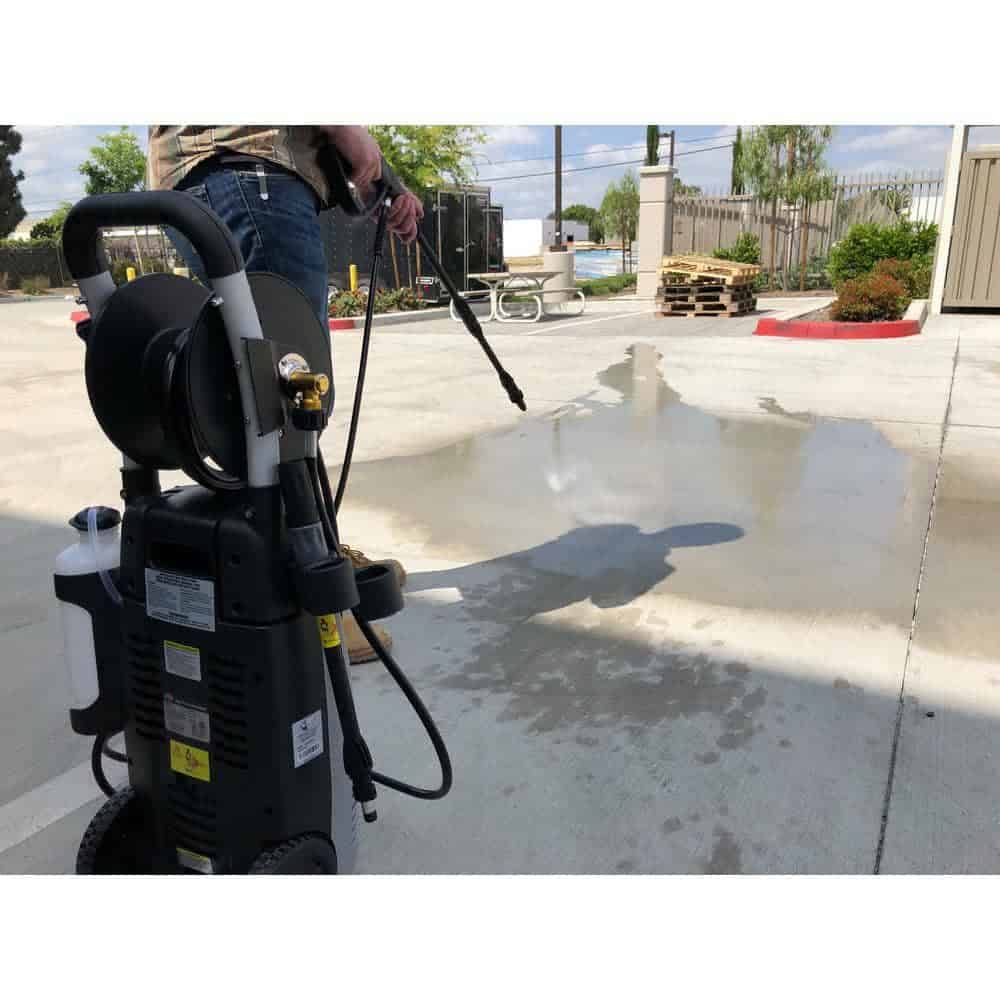 All Power APW5006 2000 PSI 1.6 GPM Electric Pressure Washer with Hose Reel for Buildings, Walkway, Vehicles and Outdoor Cleaning