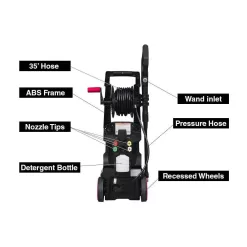 All Power APW5006R 2000 PSI 1.6 GPM Red Electric Pressure Washer with Hose Reel for Buildings, Walkway, Vehicles and Outdoor Cleaning
