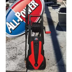All Power APW5006R 2000 PSI 1.6 GPM Red Electric Pressure Washer with Hose Reel for Buildings, Walkway, Vehicles and Outdoor Cleaning