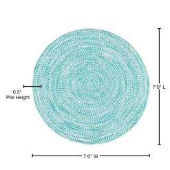 Colonial Mills Kaari Aqua 7 ft. x 7 ft. Tweed Indoor/Outdoor Round Area Rug