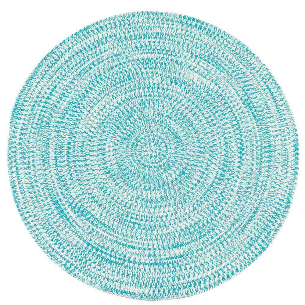 Colonial Mills Kaari Aqua 7 ft. x 7 ft. Tweed Indoor/Outdoor Round Area Rug
