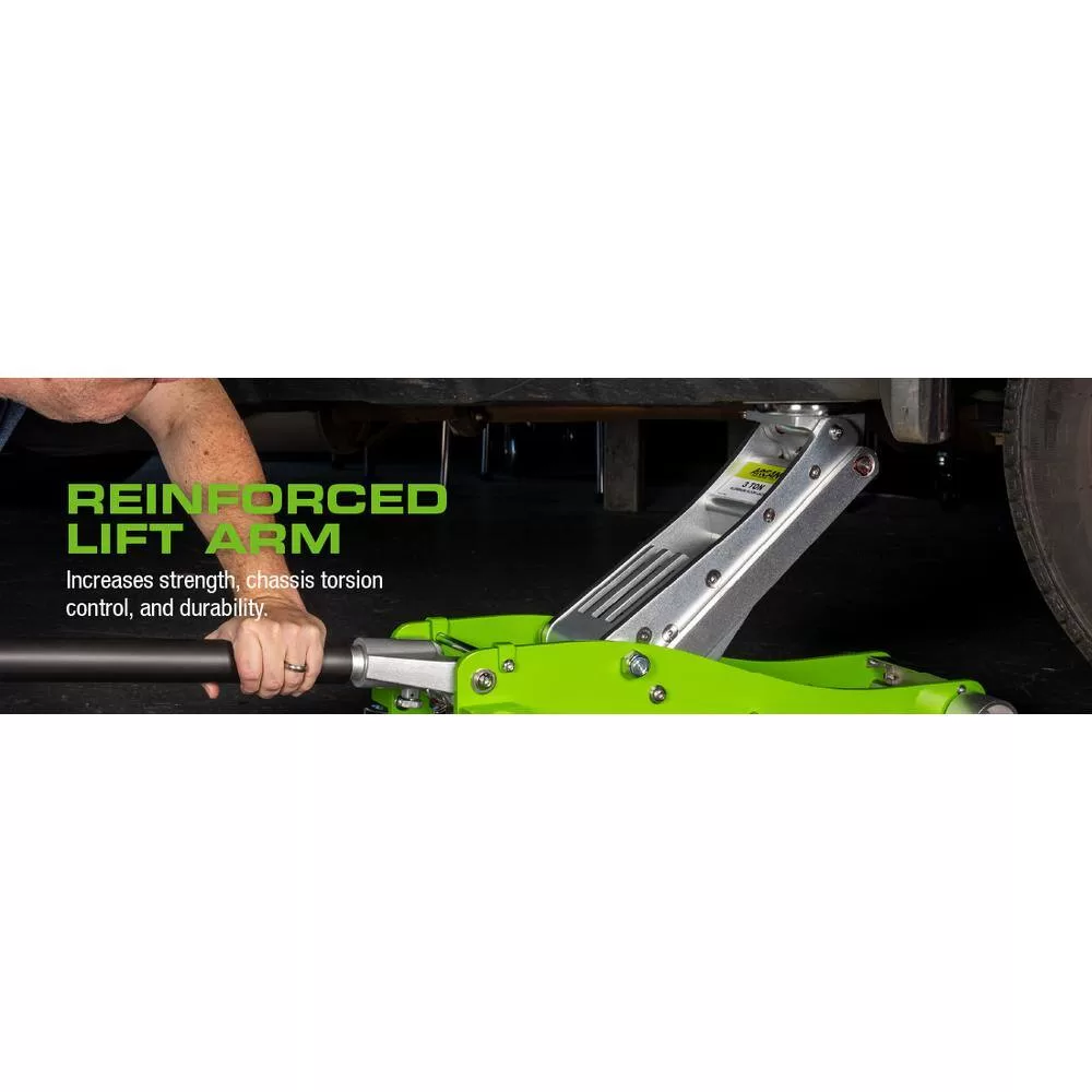 Arcan A20018 3-Ton Lightweight Aluminum Floor and Car Jack with Quick Rise