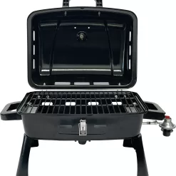 Ozark Trail Portable Table Top 1 Burner Camping Gas Grill with Interchangeable Griddle Plate, 10,000 BTU
