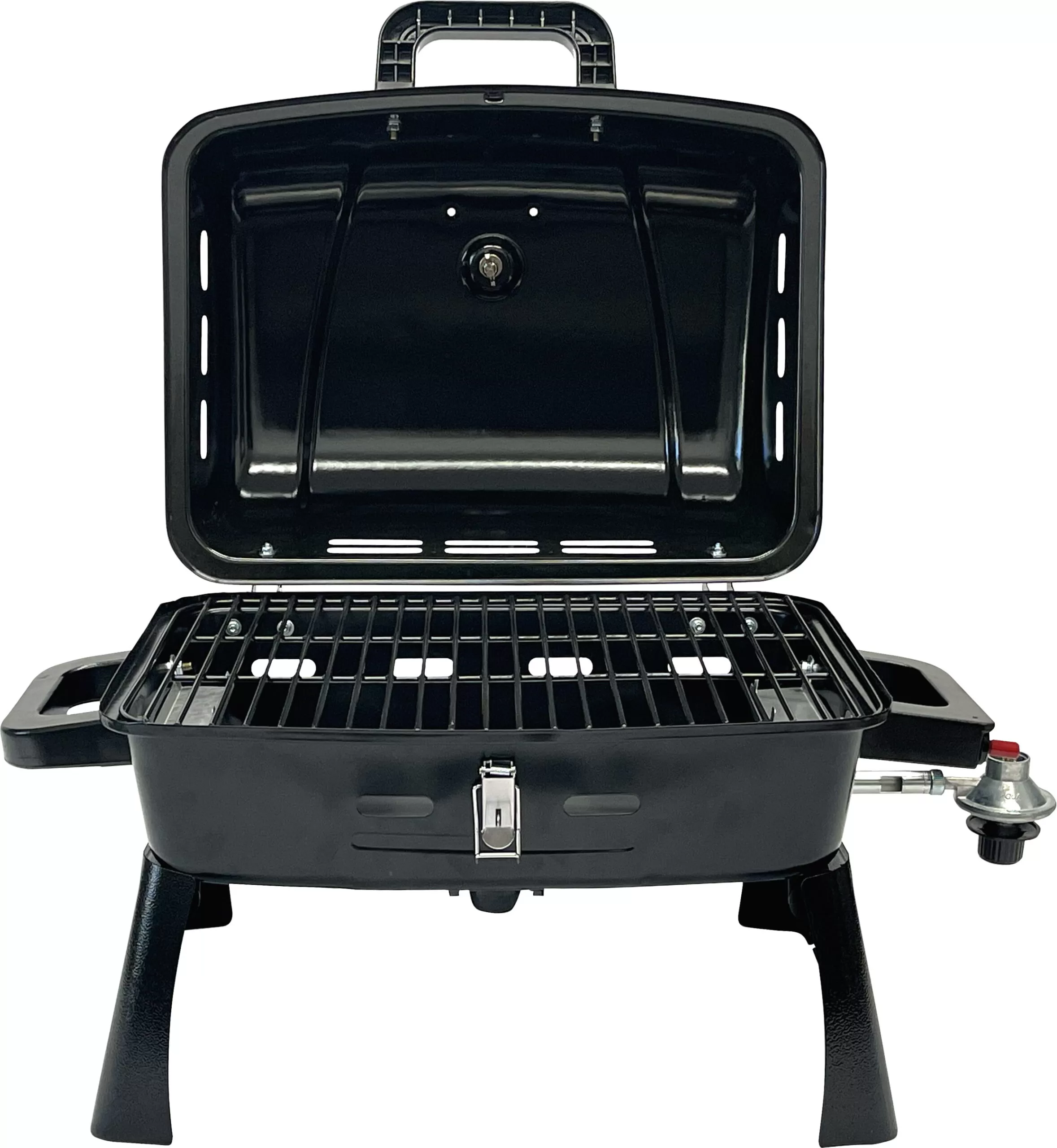 Ozark Trail Portable Table Top 1 Burner Camping Gas Grill with Interchangeable Griddle Plate, 10,000 BTU