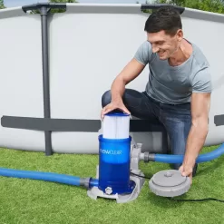Bestway 58671E Flowclear 2500 GPH Transparent Above Ground Pool Filter Pump