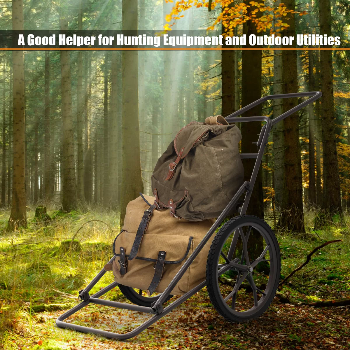 Costway New Deer Cart Game Hauler Utility Gear Dolly Cart Hunting Accessories - 500 LB