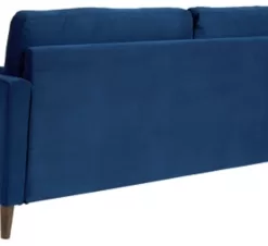 Signature Design by Ashley Darlow Modern Velvet Sofa with Bolster Pillows & USB Ports, Blue