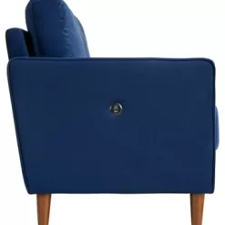 Signature Design by Ashley Darlow Modern Velvet Sofa with Bolster Pillows & USB Ports, Blue