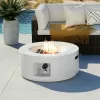COSIEST Outdoor 28-inch Round Propane Fire Pit Table, 40,000 BTU Concrete Fire Pit