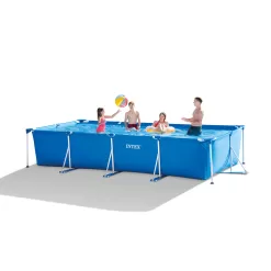 Intex 14ft x 33in Rectangular Above Ground Backyard Swimming Pool with Filter