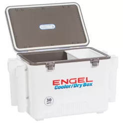Engel 30 qt. Hard Sided Ice Chest Cooler, White