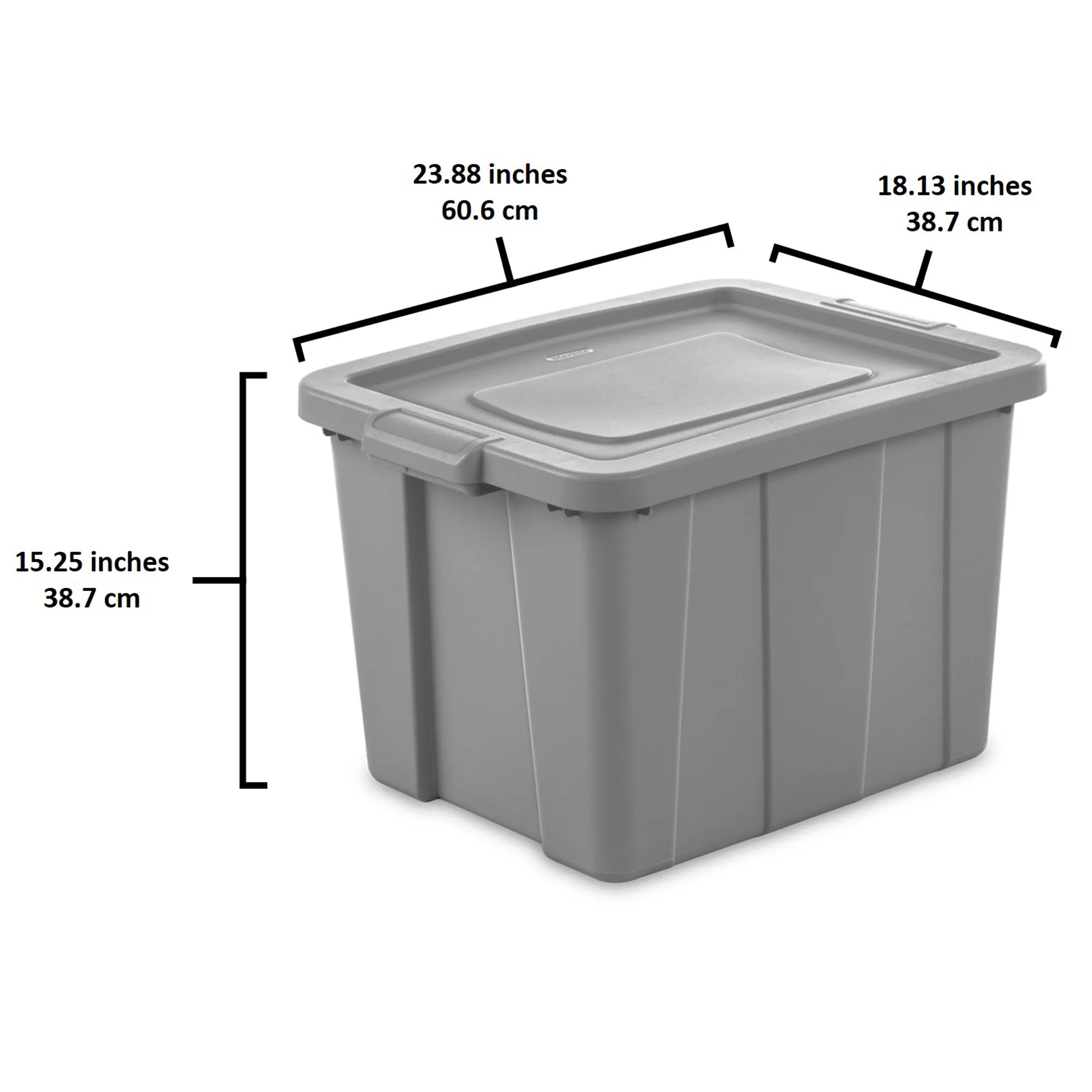 Sterilite Tuff1 18 Gallon Plastic Storage Tote Container Bin w/ Lid, 18 Ct