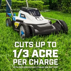 HART 40-Volt Cordless 18-inch Push Mower Kit, (1) 6Ah Lithium-Ion Battery & Charger