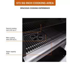 Z GRILLS ZPG-600D3E 573 sq. in. Wood Pellet Grill and Smoker 8-in-1 BBQ Stainless Steel