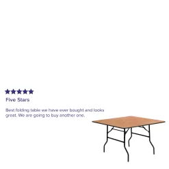 Flash Furniture 4-Foot Square Wood Folding Banquet Table