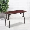 Flash Furniture 4-Foot Mahogany Melamine Laminate Folding Banquet Table