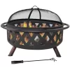 Libby Fire Pit - Sphere Outdoor Wood Burning and Grill - Portable Steel Frame with Legs, Mesh Cover, Poker