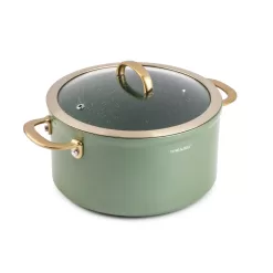 Thyme & Table Nonstick Supreme Cookware, 12-Piece Set, Olive